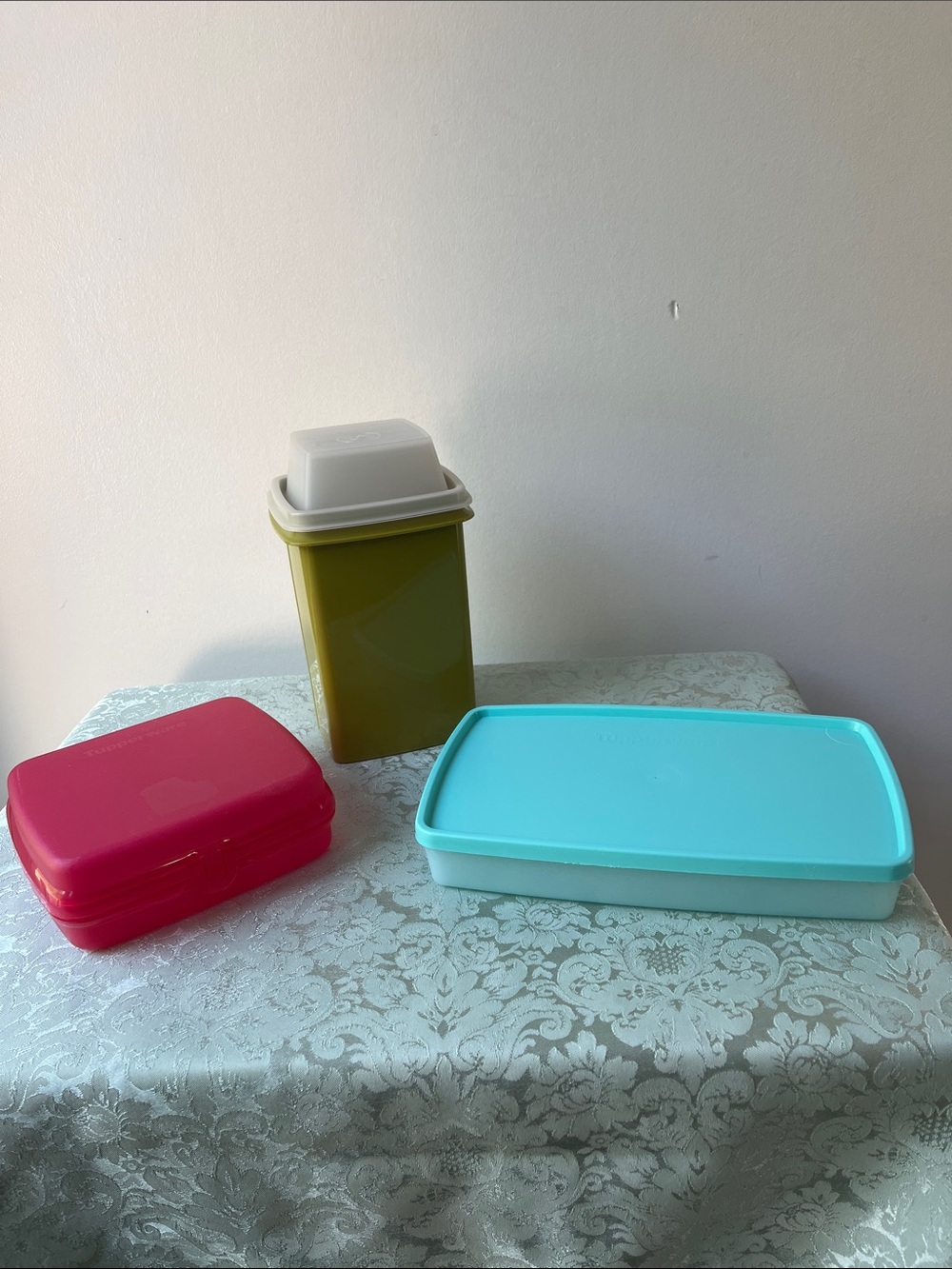 Tupperware 3 Piece Bundle Pickle Keeper, Sandwich, Slim Freezer Container